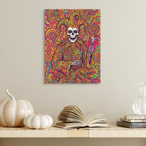 Skeleton Jester Psychedelic โ skeleton jester psychedelic sq halloween wall 2 1port flush print