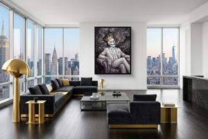 Skeleton King Smoking โ skeleton king smoking modern living room interior 4 1port framed black