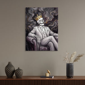 Skeleton King Smoking โ skeleton king smoking sq wall desk bird 1port flush print