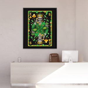 Skeleton Money King of Clubs Card canvas wall art, room view