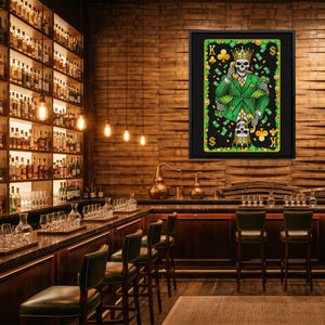 Skeleton Money King of Clubs Card — Skeleton Money King of Clubs Card Whiskey Bar Port 178