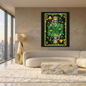 Skeleton Money King of Clubs Card — Skeleton Money King of Clubs Card White Gold Lux Port 208