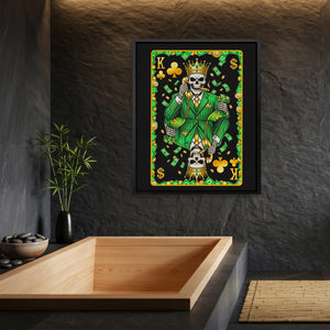 Skeleton Money King of Clubs Card — Skeleton Money King of Clubs Card Bamboo Bathroom Port 13