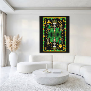 Skeleton Money Queen of Clubs Card — Skeleton Money Queen of Clubs Card White Luxury Port 224