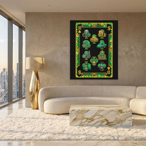 Skeleton Money Ten of Clubs Card — Skeleton Money Ten of Clubs Card White Gold Lux Port 210