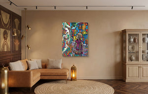 Skeleton Muralist — skeleton muralist warm living room 1port flush print