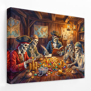 Skeleton Pirates Counting — Skeleton Pirates Counting Landscape Side View Mirror Wrap 94