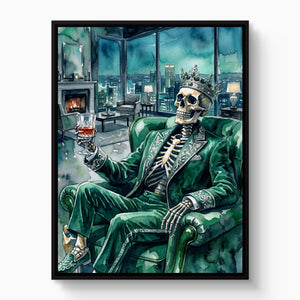 Skeleton's Nightcap โ skeleton's nightcap white studio framed black