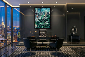 Skeleton's Nightcap โ skeleton's nightcap office with city view 3 1port framed black