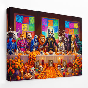 Skeletons Festive Gathering — Skeletons Festive Gathering Landscape Side View Mirror Wrap 98