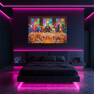 Skeletons Festive Gathering — Skeletons Festive Gathering Pink Neon Room Land 182