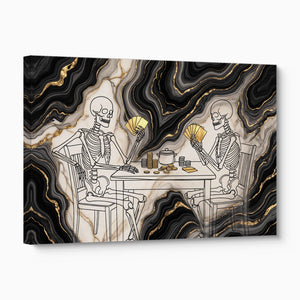 Skeletons Golden Game โ skeletons golden game angled flush print