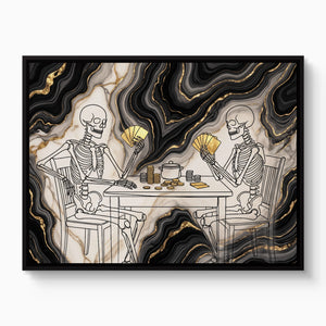 Skeletons Golden Game โ skeletons golden game white studio framed black