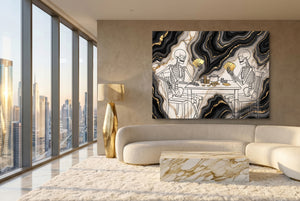 Skeletons Golden Game โ skeletons golden game modern living room interior 3 1land flush print