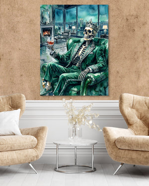 Skeleton's Nightcap - Luxury Wall Art