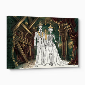Skeletons Royal Couple โ skeletons royal couple angled flush print