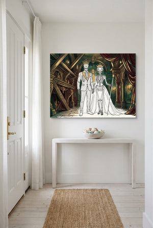 Skeletons Royal Couple โ skeletons royal couple p small room with table 1land flush print