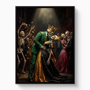 Skeletons' Royal Kiss — skeletons' royal kiss white studio framed black