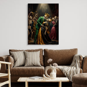 Skeletons' Royal Kiss — skeletons' royal kiss sq brown couch 1port flush print