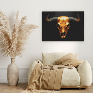 Skull of a Bull - Black and Gold Wall Art for Lounge
