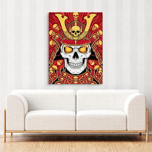 Skull Samurai Crimson โ skull samurai crimson sq cute couch cbrown couch 1port flush print