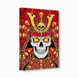 Skull Samurai Crimson โ skull samurai crimson angled flush print