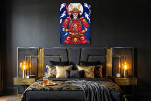 Skull Samurai Midnight — skull samurai midnight bedroom with window 2 1port flush print