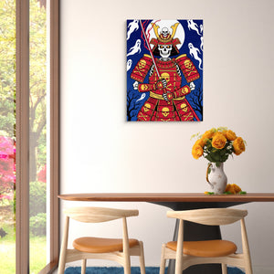 Skull Samurai Midnight — skull samurai midnight sq floral dining room 1port flush print