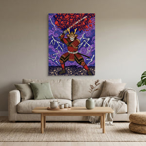 Skull Samurai Thunder โ skull samurai thunder sq calm vibes 1port flush print