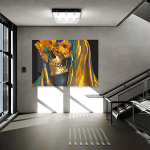 Skulls Marigold Crown - Luxury Wall Art