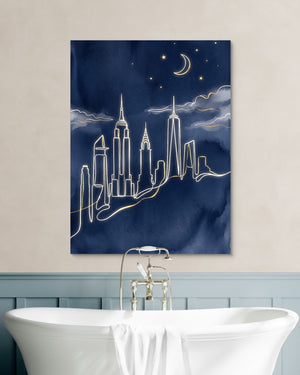Skyline Golden Night โ skyline golden night psd white wall green bath 1port flush print