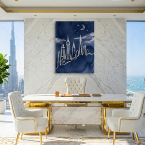 Skyline Golden Night โ skyline golden night sq king lux 1port flush print