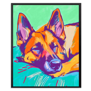 Sleeping German Shepherd - Luxury Wall Art