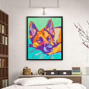 Sleeping German Shepherd - Luxury Wall Art