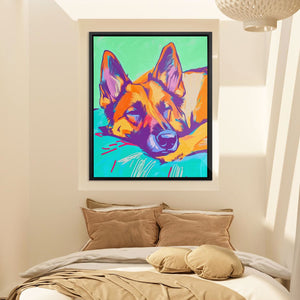 Sleeping German Shepherd - Luxury Wall Art