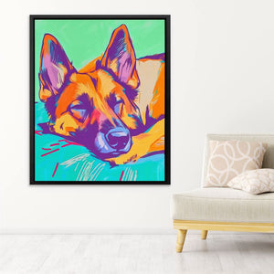 Sleeping German Shepherd - Luxury Wall Art
