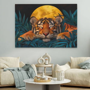 Sleepy Stripes - Big Cat Art for Bedroom