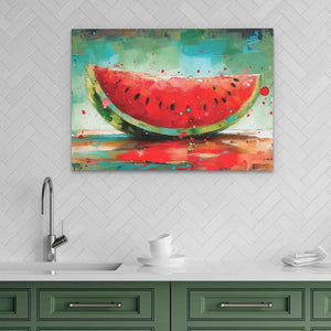 Sliced Watermelon - Canvas Wall Art