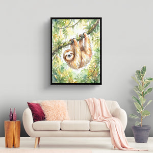 Sloth Watercolor โ sloth watercolor sq land nice living room 1port framed black