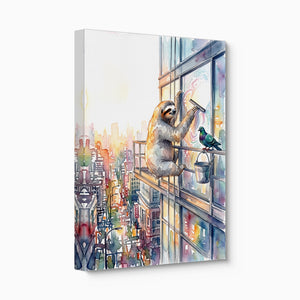 Sloth Window Washer โ sloth window washer angled flush print