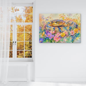 Snake in Flowers - Luxury Wall Art