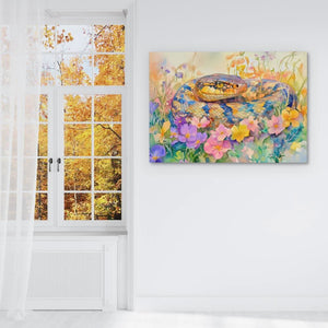 Snake in Flowers - Luxury Wall Art