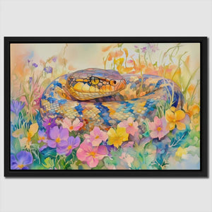 Snake in Flowers - Luxury Wall Art