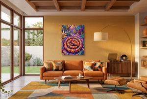 Snake Tropical Hues — snake tropical hues living room interior space 1port flush print