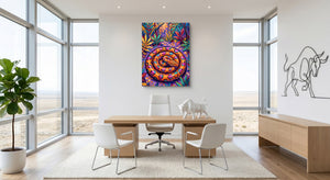 Snake Tropical Hues — snake tropical hues office space with furniture 1port flush print