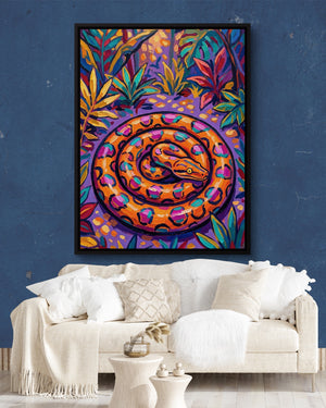 Snake Tropical Hues — snake tropical hues psd navy wall white lux couch 1port framed black