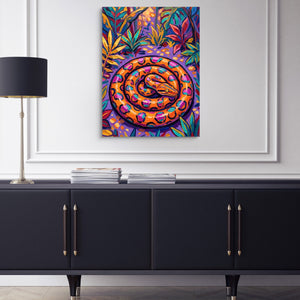 Snake Tropical Hues — snake tropical hues sq blue cabinet 1port flush print