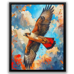 Soaring Red Hawk - Large Canvas Print