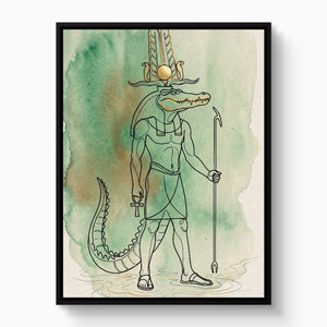 Sobek Divine Guardian โ sobek divine guardian white studio framed black