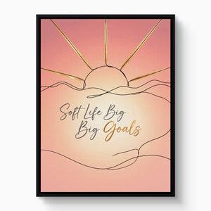 Soft Golden Sunrise โ soft golden sunrise white studio framed black